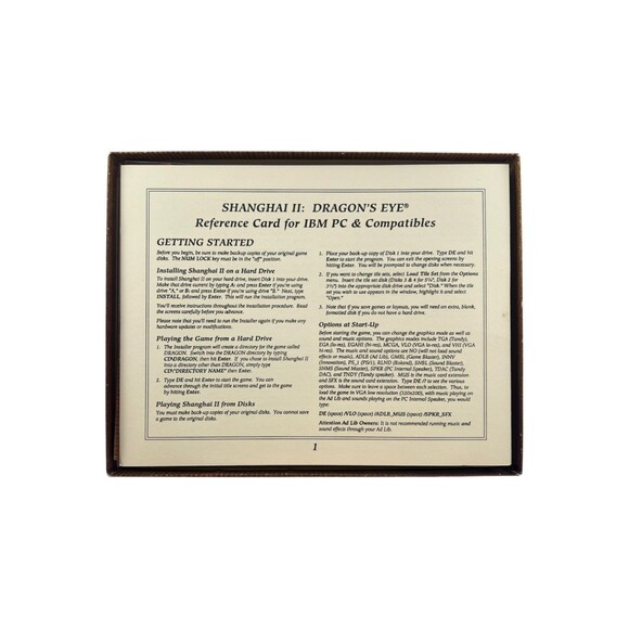 IBM PC Big Box - Shanghai II - Dragon's Eye (Activision) 1990 RARE Tandy - Picture 9 of 16